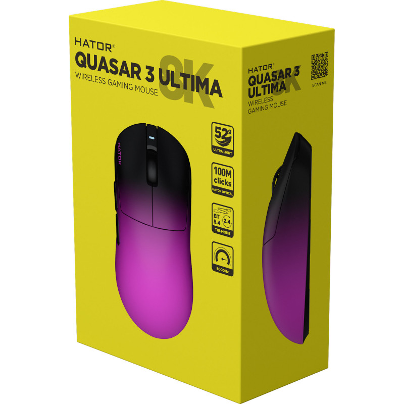 Компьютерная мышь Hator Quasar 3 Ultima 8K Wireless Black/Violet (HTM760)