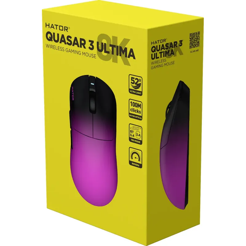 Комп'ютерна миша Hator Quasar 3 Ultima 8K Wireless Black/Violet (HTM760)