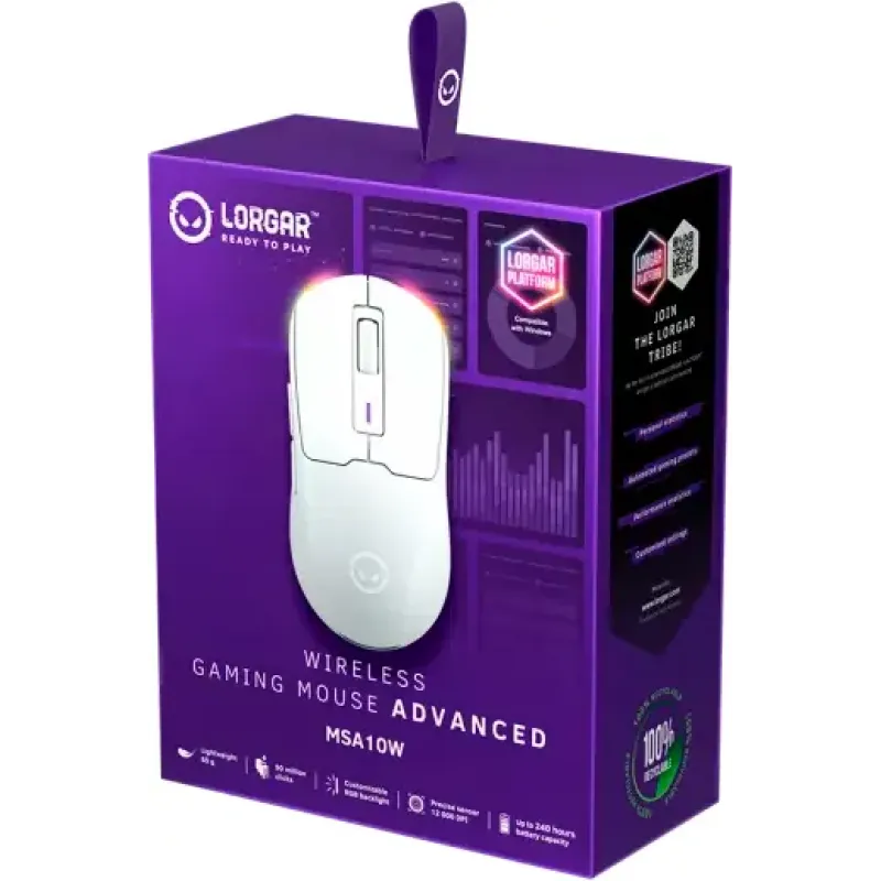 Комп'ютерна миша Lorgar MSA10W Wireless Gaming White (LRG-MSA10W-WH)