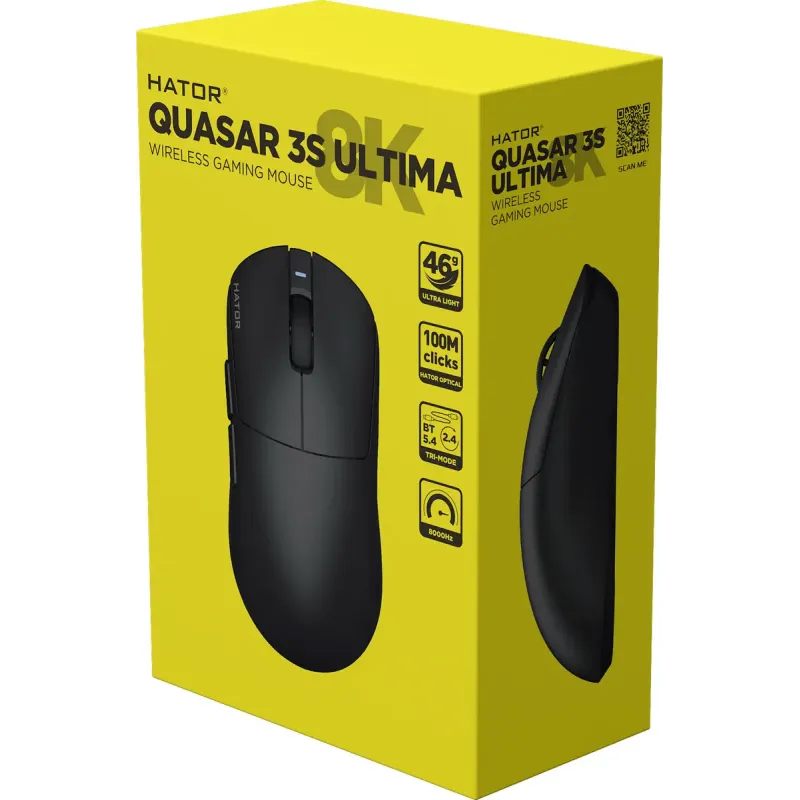 Комп'ютерна миша Hator Quasar 3S Ultima 8K Wireless Black (HTM660)