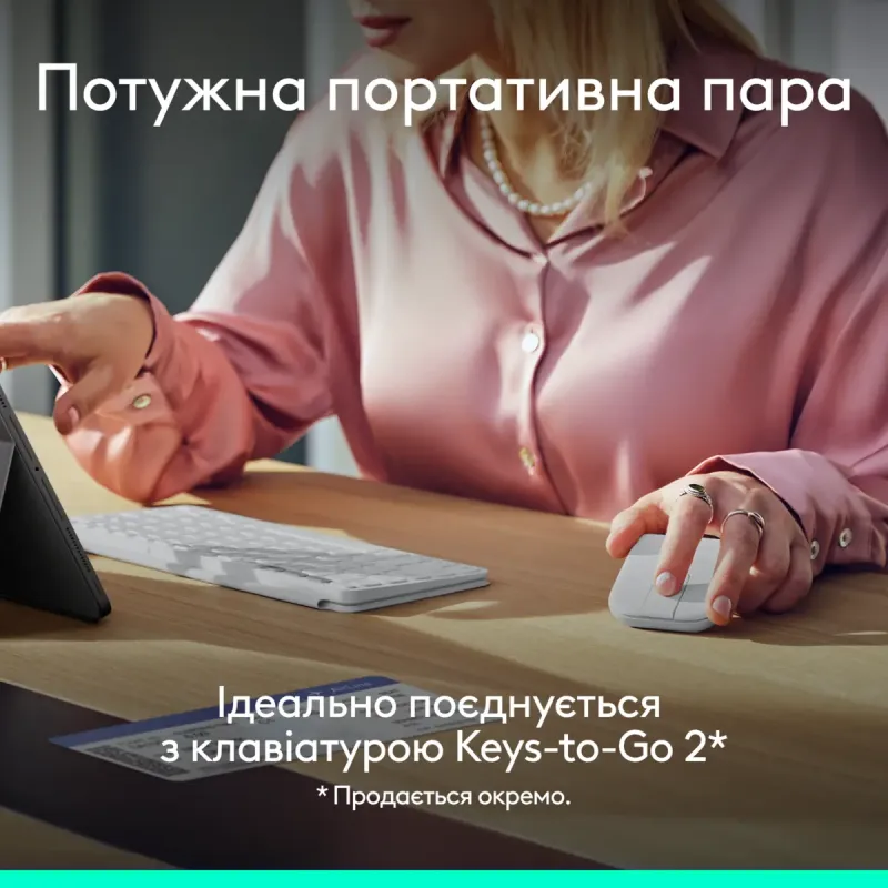 Компьютерная мышь Logitech Mobi Fold Bluetooth Off-White (910-007631)