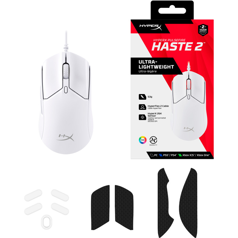 Компьютерная мышь HyperX Pulsefire Haste 2 White (6N0A8AA)