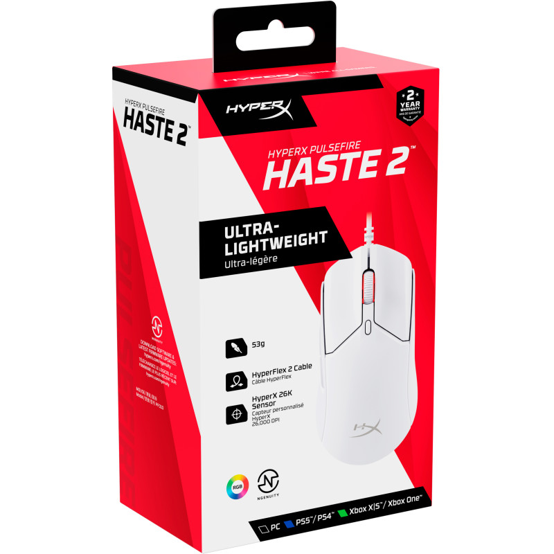 Компьютерная мышь HyperX Pulsefire Haste 2 White (6N0A8AA)