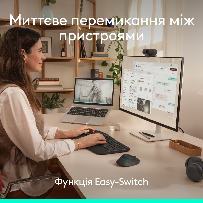 Комп'ютерна миша Logitech Signature Comfort Plus M850L Wireless/USB-C Graphite (910-007715)