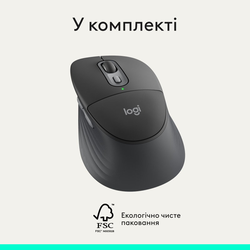 Комп'ютерна миша Logitech Signature Comfort Plus M850L Wireless/USB-C Graphite (910-007715)