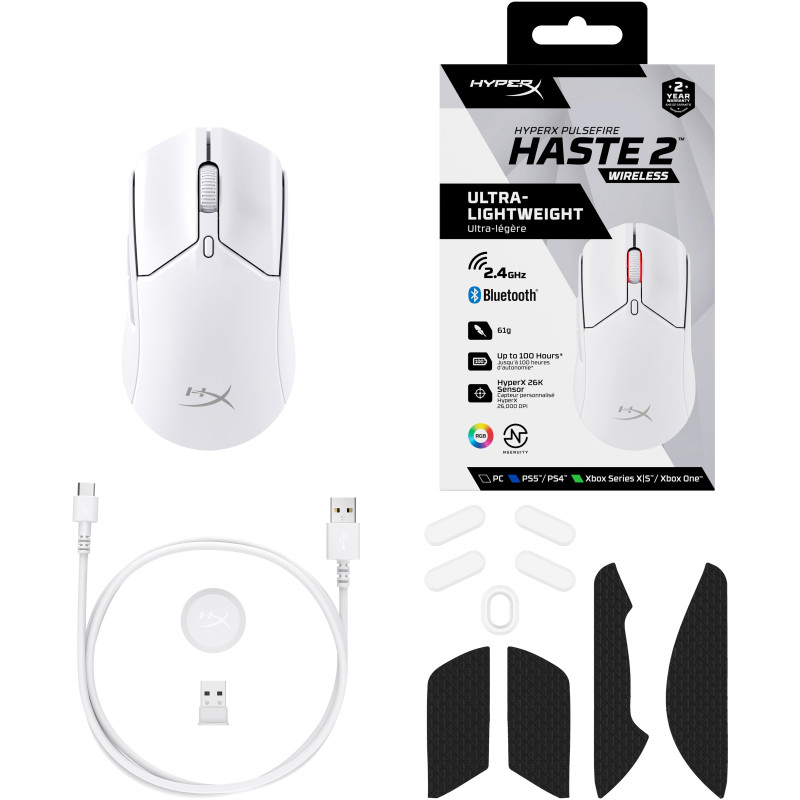 Компьютерная мышь HyperX Pulsefire Haste 2 Wireless White (6N0A9AA)