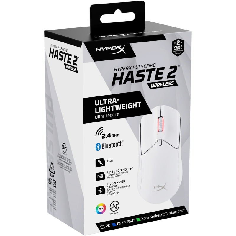 Компьютерная мышь HyperX Pulsefire Haste 2 Wireless White (6N0A9AA)