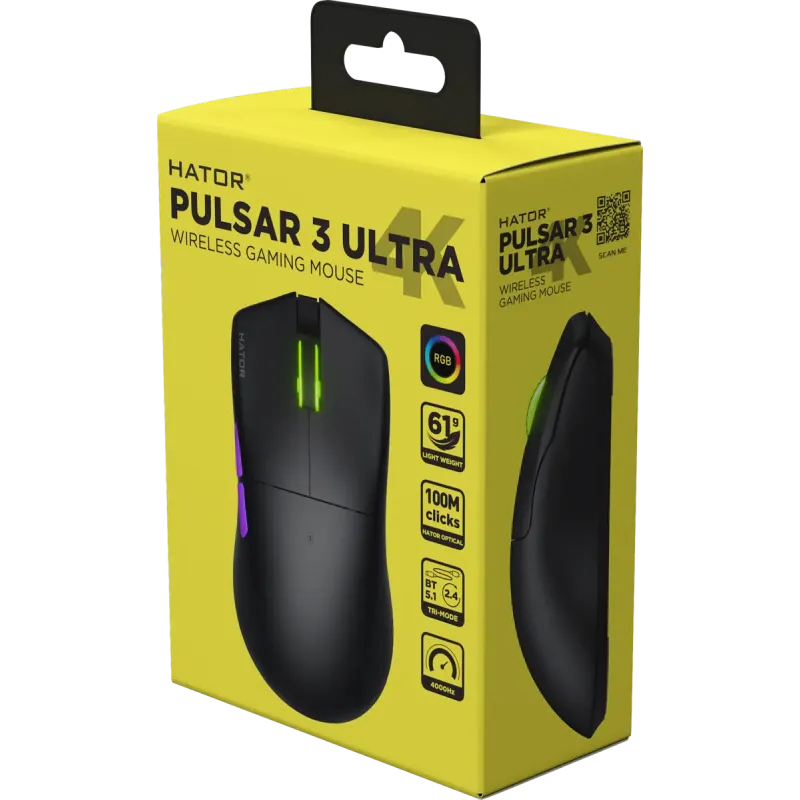 Компьютерная мышь HATOR Pulsar 3 Ultra 4K Wireless Black (HTM680)