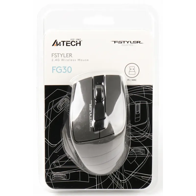 Компьютерная мышь A4Tech Fstyler FG30 Wireless Grey