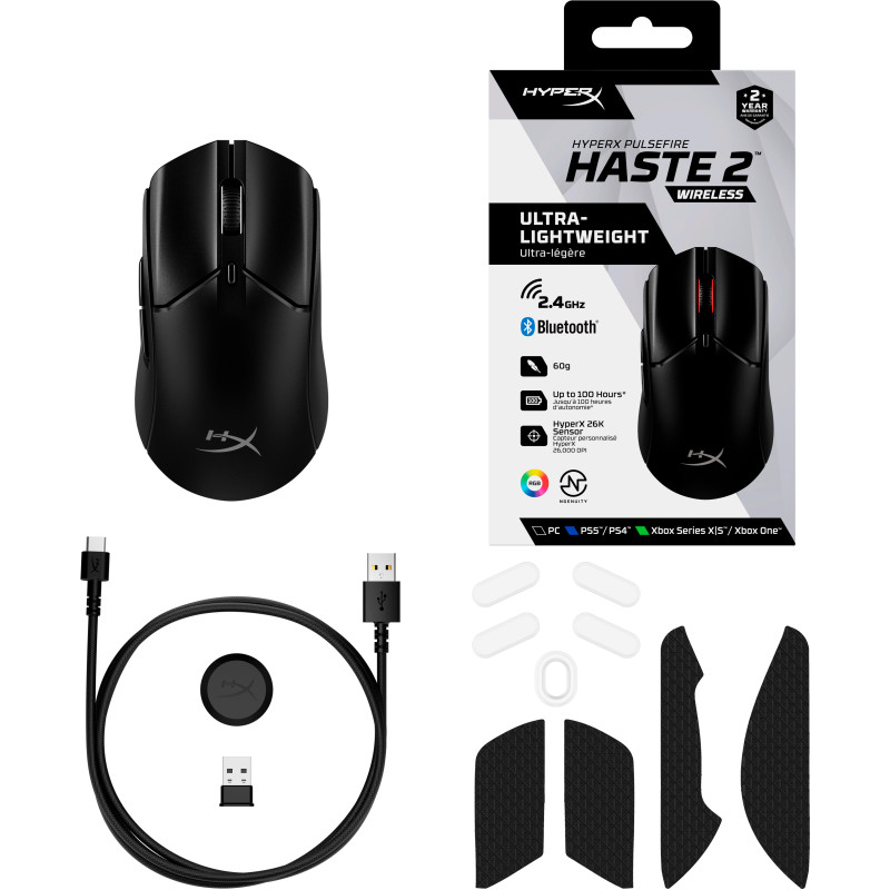 Компьютерная мышь HyperX Pulsefire Haste 2 Wireless Black (6N0B0AA)