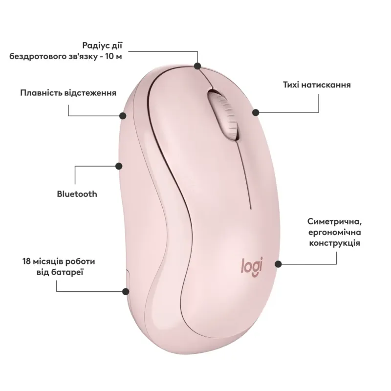 Комп'ютерна миша Logitech M240 Rose (910-007121)