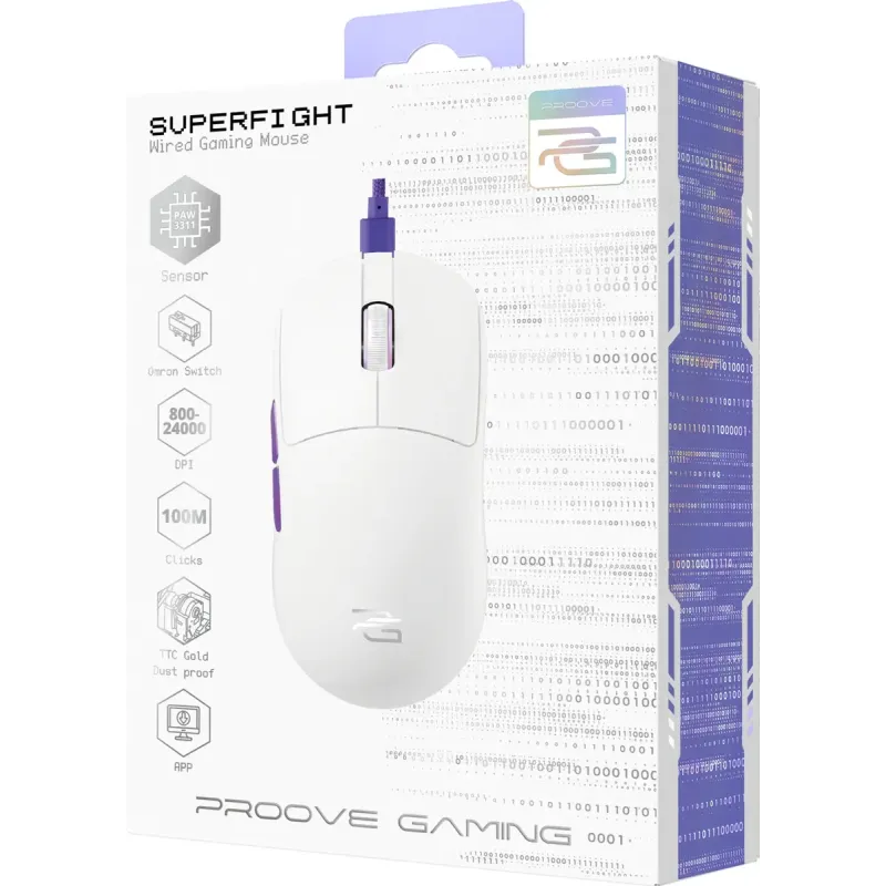Компьютерная мышь Proove Gaming Superfight Wired White/Purple (GMSW00102002)