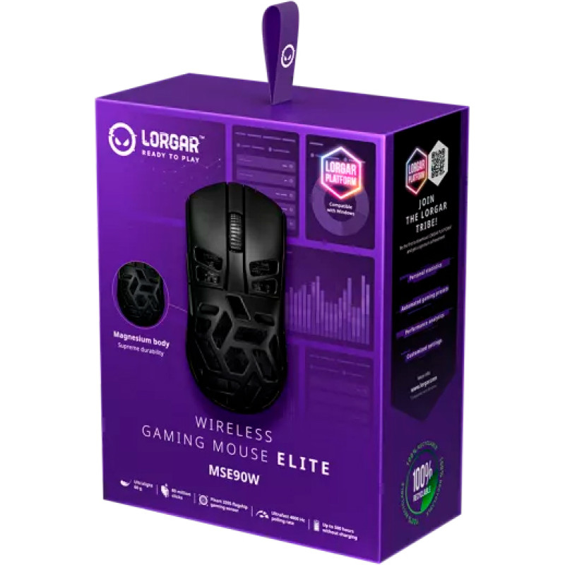Компьютерная мышь Lorgar Elite MSE90W Wireless Black (LRG-MSE90W-BK)