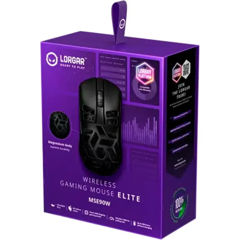 Компьютерная мышь Lorgar Elite MSE90W Wireless Black (LRG-MSE90W-BK)