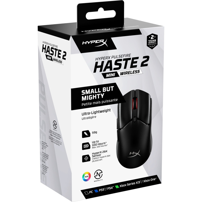 Компьютерная мышь HyperX Pulsefire Haste 2 Mini Wireless black (7D388AA)