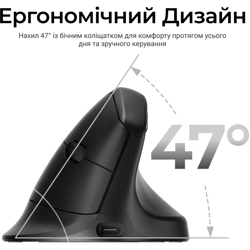 Комп'ютерна миша Keychron M5 Wireless/Bluetooth/USB Black PAW3950 (M5-A23)