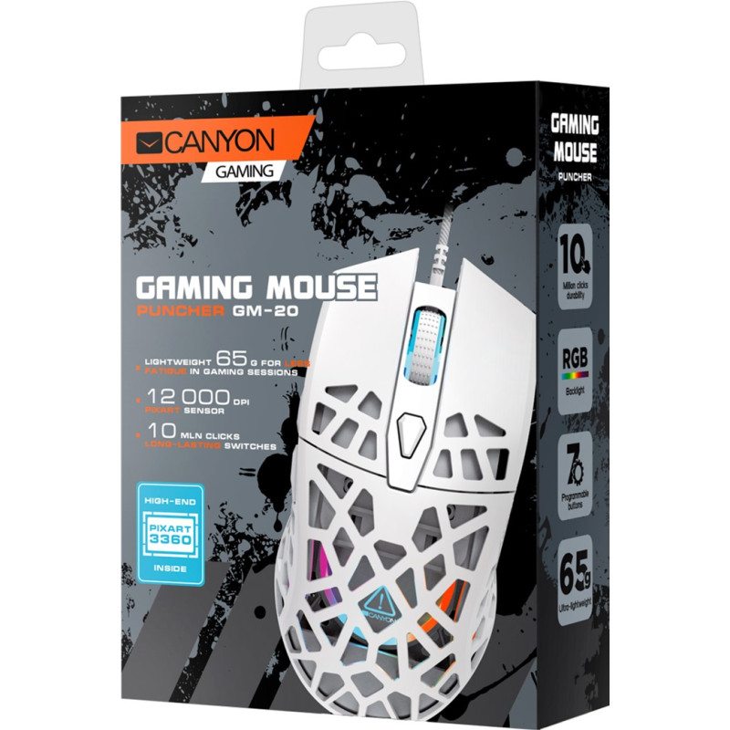 Компьютерная мышь Canyon Puncher GM-20 White (CND-SGM20W)