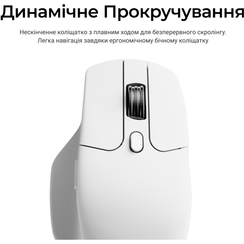 Комп'ютерна миша Keychron M6S Wireless/Bluetooth/USB White PAW3311 (M6S-B72)