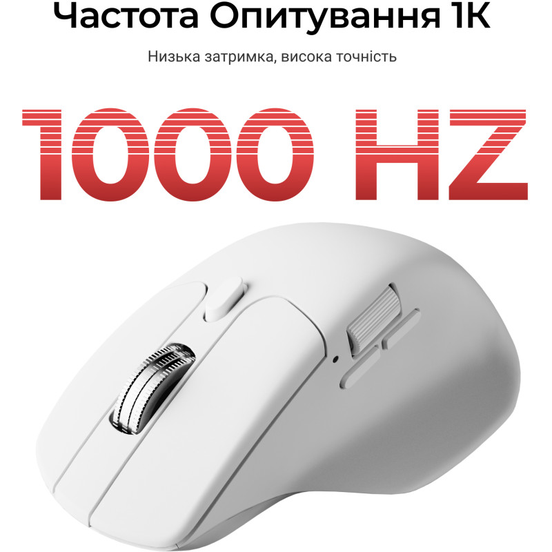 Комп'ютерна миша Keychron M6S Wireless/Bluetooth/USB White PAW3311 (M6S-B72)