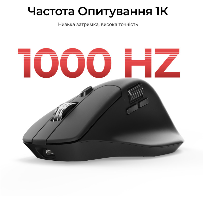 Комп'ютерна миша Keychron M6S Wireless/Bluetooth/USB Black PAW3311 (M6S-A72)