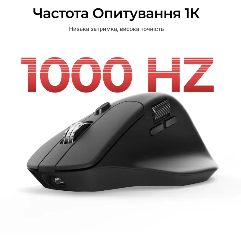 Комп'ютерна миша Keychron M6S Wireless/Bluetooth/USB Black PAW3311 (M6S-A72)