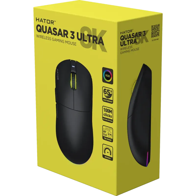 Компьютерная мышь HATOR Quasar 3 ULTRA 8K Wireless Black (HTM772)