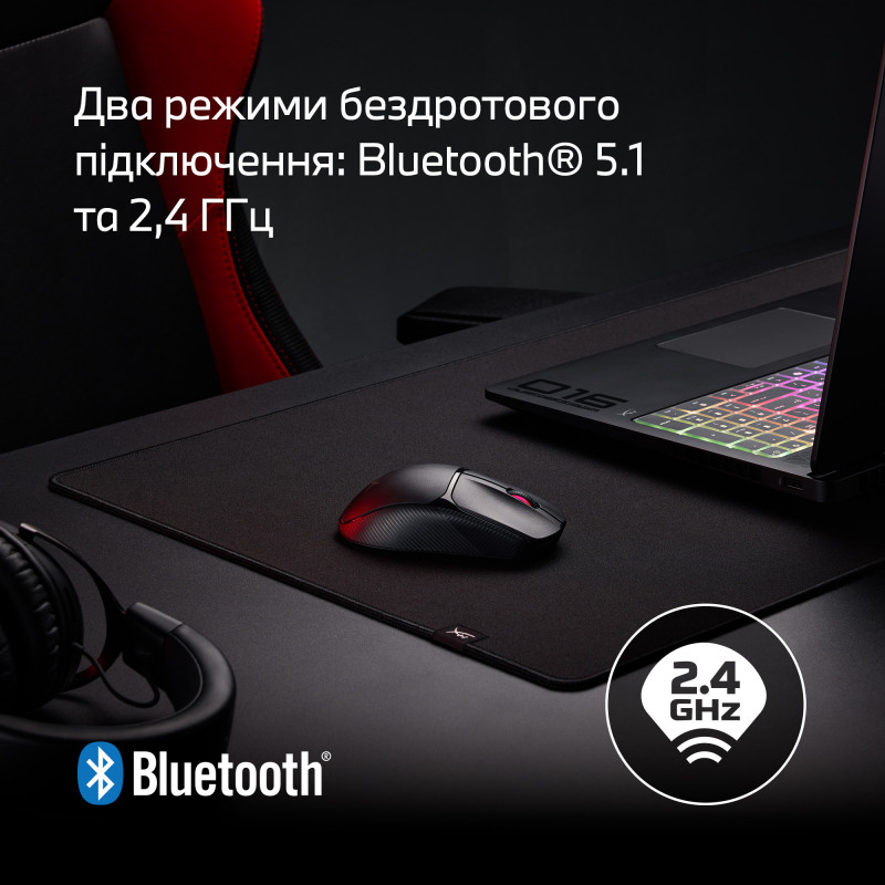 Компьютерная мышь HyperX Pulsefire Fuse Wireless/Bluetooth Black (A1KY6AA)