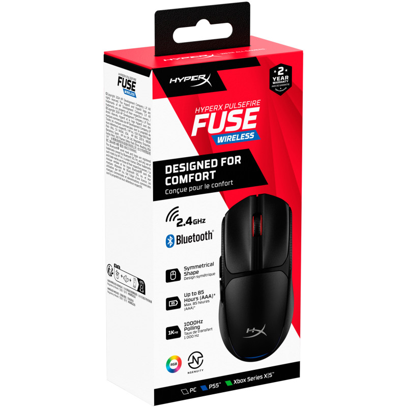Компьютерная мышь HyperX Pulsefire Fuse Wireless/Bluetooth Black (A1KY6AA)