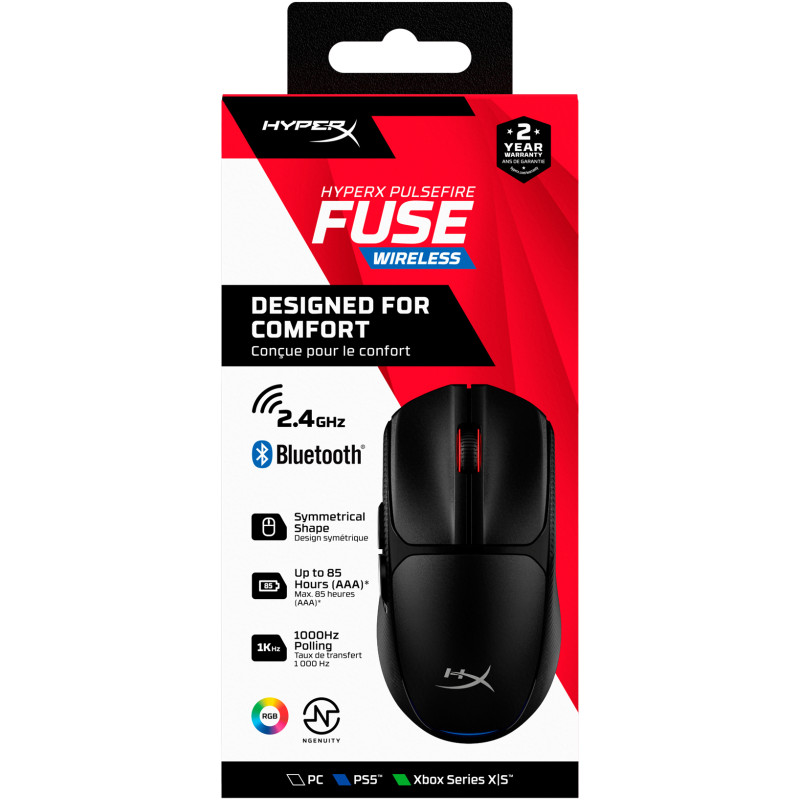Компьютерная мышь HyperX Pulsefire Fuse Wireless/Bluetooth Black (A1KY6AA)
