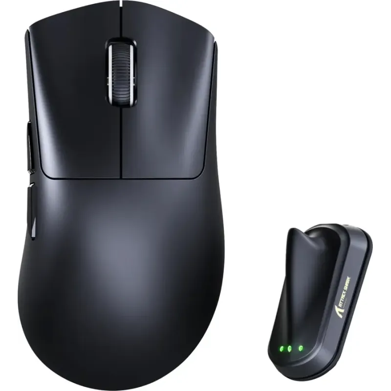 Компьютерная мышь Attack Shark V8 Ultra-Light, Wireless/Bluetooth, 42000dpi. (PAW3950MAX), 6кн., Black (V8B_AS)