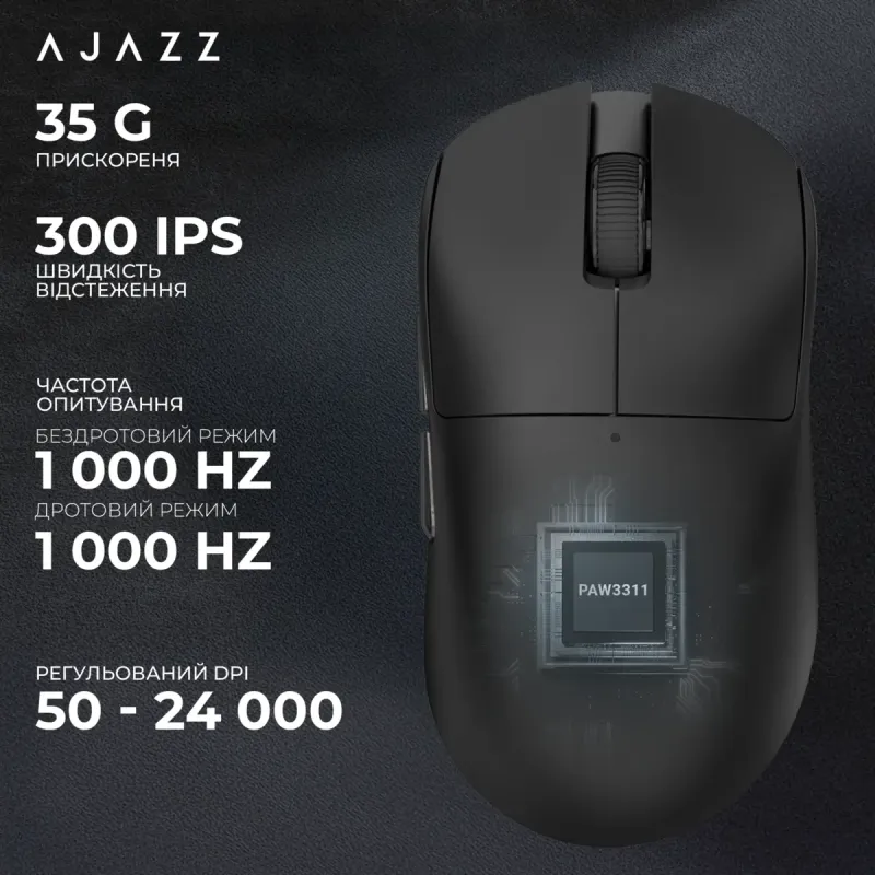 Компьютерная мышь Ajazz x Nacodex NJ08 MC Black (NJ08-MC-B)