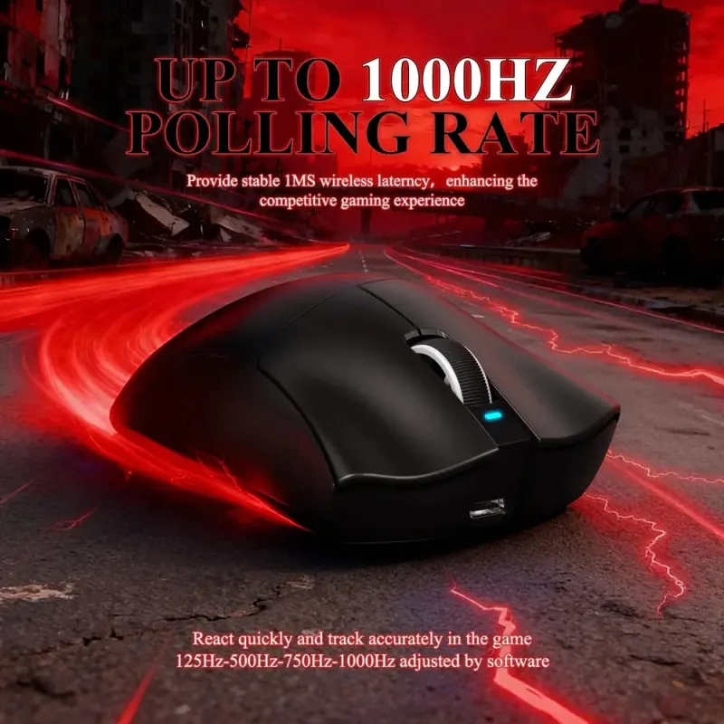 Компьютерная мышь Attack Shark V3Pro Ultra-Light, Wireless/Bluetooth, 25000dpi. (PAW3311), 6кн., Black (V3PROB_AS)