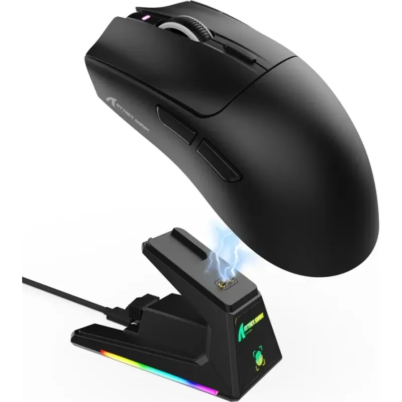 Компьютерная мышь Attack Shark X1, Wireless/Bluetooth, 40000dpi. (PAW3395PRO), 6кн., Black (X1B_AS)