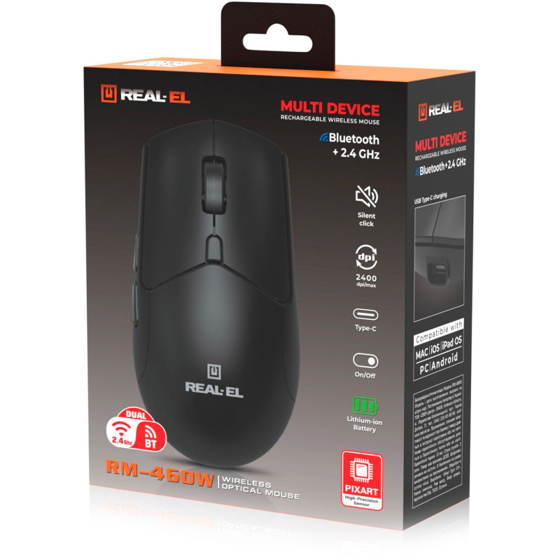 Комп'ютерна миша REAL-EL RM-460 W Black (EL123200048)