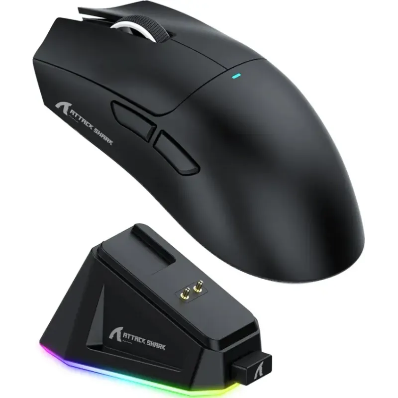 Компьютерная мышь Attack Shark X11, Wireless/Bluetooth, 22000dpi. (PAW3311), 6кн., Black (X11B_AS)