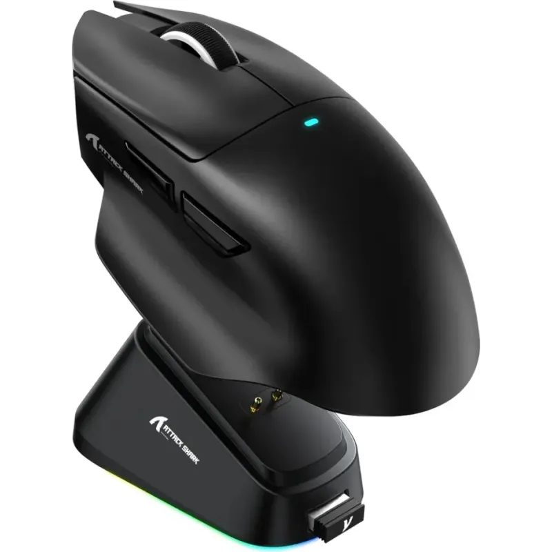 Компьютерная мышь Attack Shark V6 Ultra-Light, Wireless/Bluetooth, 25000dpi. (PAW3311), 7кн., Black (V6B_AS)