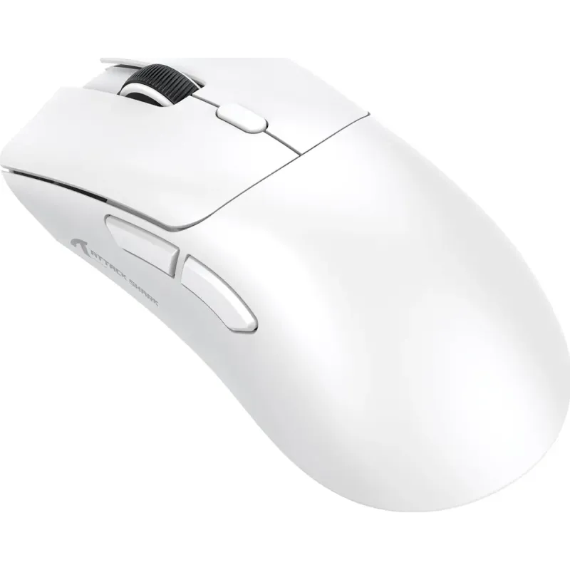 Компьютерная мышь Attack Shark R1, Wireless/Bluetooth, 18000dpi, (PAW3311), 6кн., White (R1W_AS)