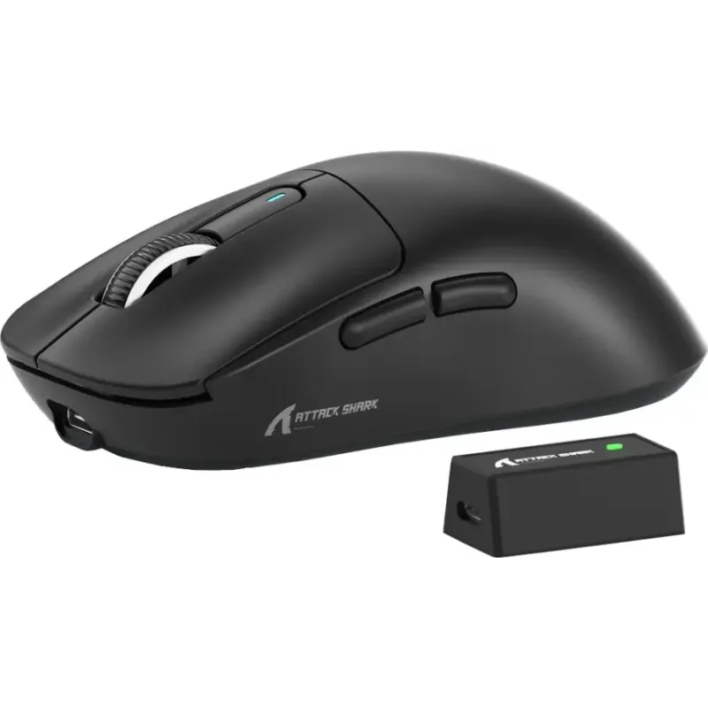 Компьютерная мышь Attack Shark X3 PRO, Wireless/Bluetooth, 26000dpi. (PAW3395), 6кн., Black (X3PROB_AS)