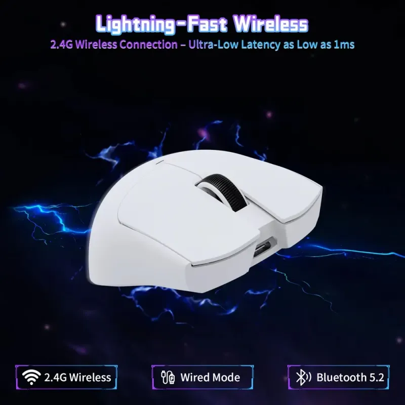 Компьютерная мышь Attack Shark X11SE, Wireless/Bluetooth, 22000dpi. (PAW3311), 6кн., White (X11SEW_AS)