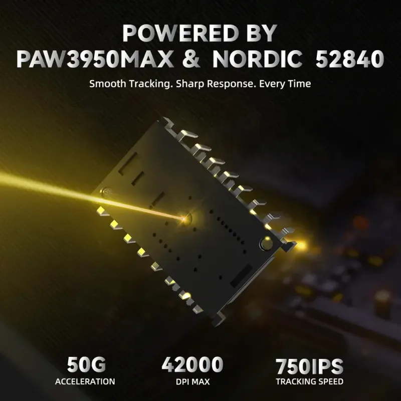 Компьютерная мышь Attack Shark R11 Ultra, Wireless/Bluetooth, 42000dpi. (PAW3950MAX) 6кн., Phantom Shark (R11ULTRAPS_AS)