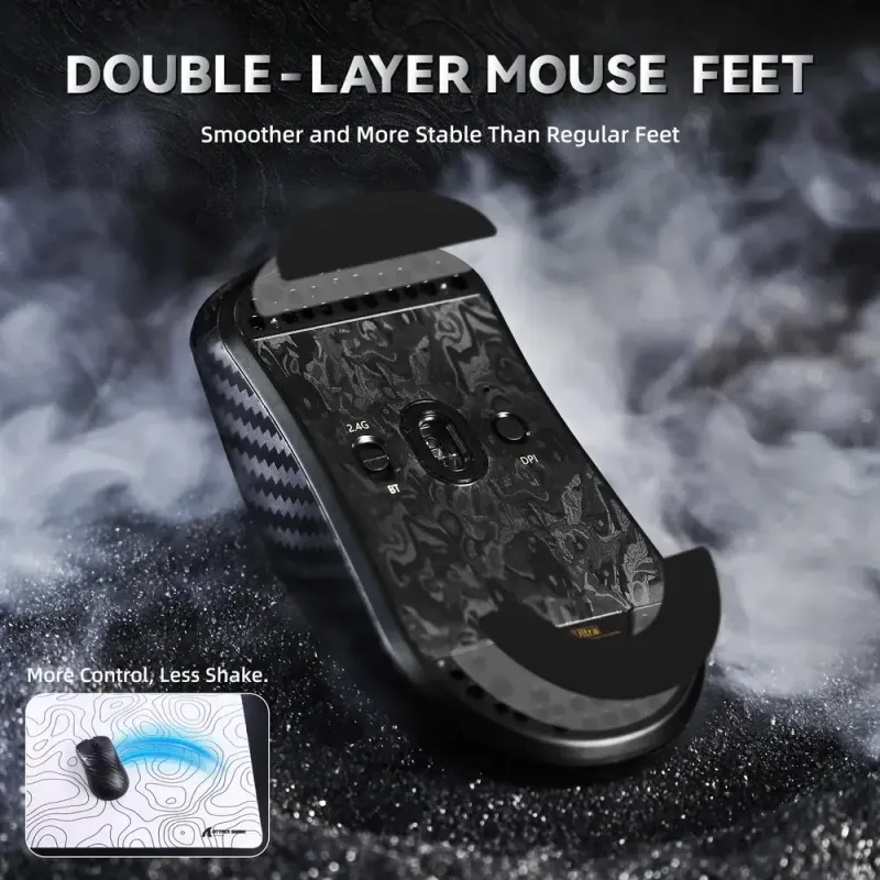 Компьютерная мышь Attack Shark R11 Ultra, Wireless/Bluetooth, 42000dpi. (PAW3950MAX) 6кн., Phantom Shark (R11ULTRAPS_AS)