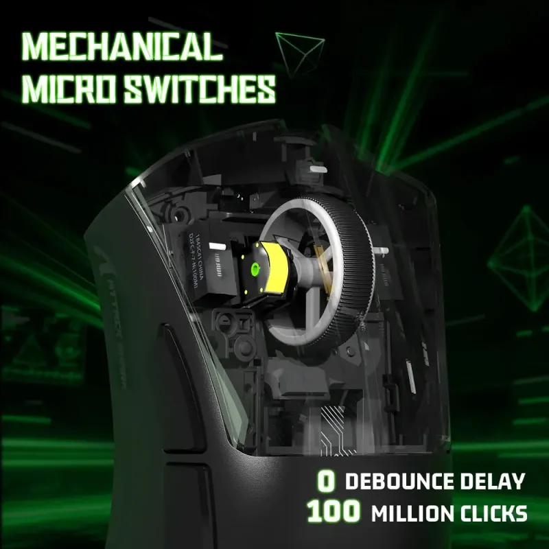 Компьютерная мышь Attack Shark V3 Ultra-Light, Wireless, PAW3311 сенсор, 25000dpi., 6кн., Black (V3B_AS)
