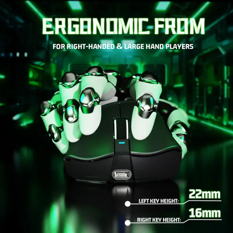 Компьютерная мышь Attack Shark V3 Ultra-Light, Wireless, PAW3311 сенсор, 25000dpi., 6кн., Black (V3B_AS)