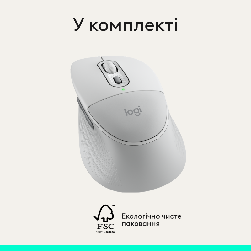Комп'ютерна миша Logitech Signature Comfort Plus M850L Wireless/Bluetooth White (910-007716)