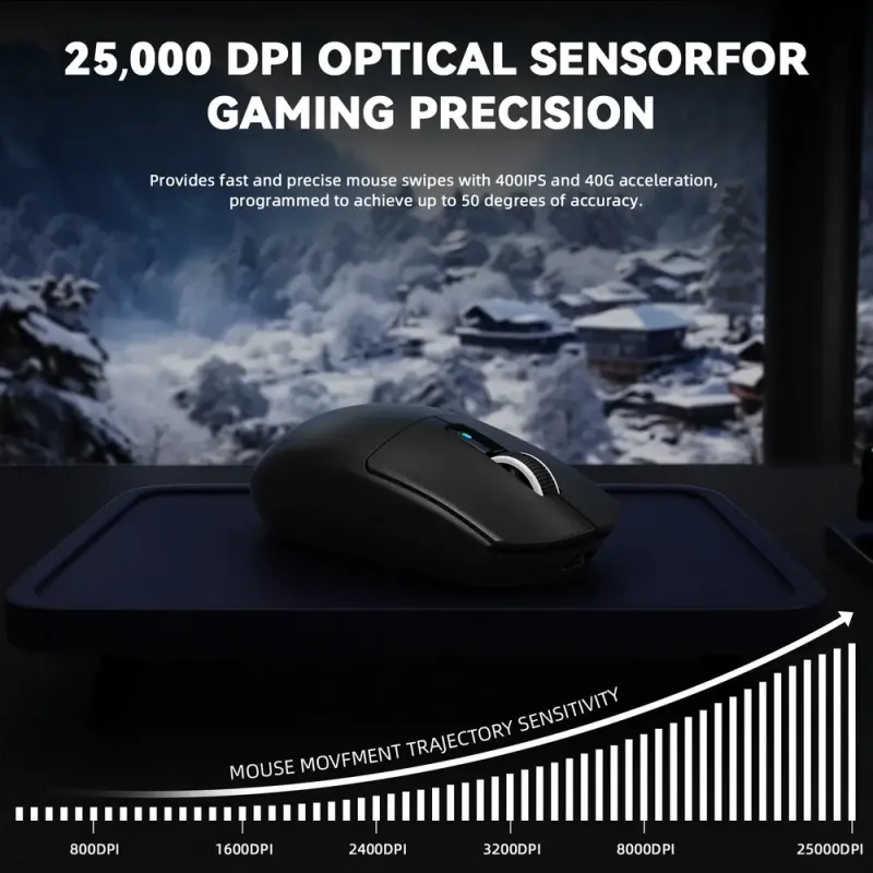 Компьютерная мышь Attack Shark G3 PRO, Wireless/Bluetooth, 25000dpi. (PAW3311), 6кн., Black (G3PROB_AS)