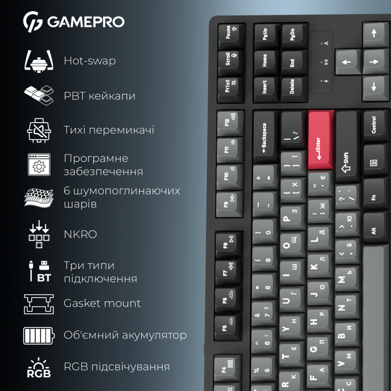 Клавиатура GamePro Asgard Ragnar Black (MK285BK)