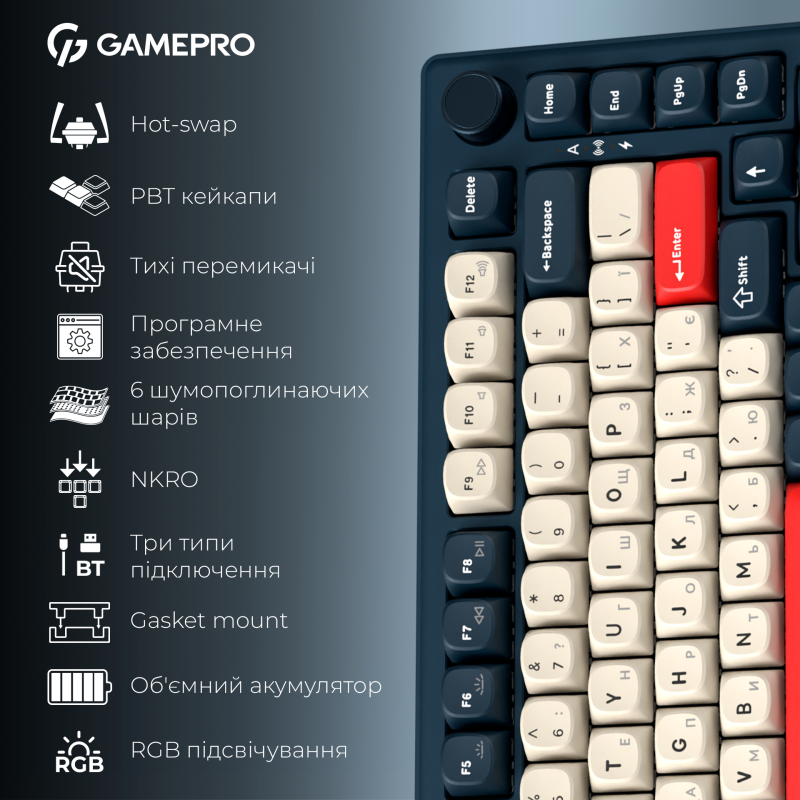 Клавиатура GamePro Asgard Yord Blue (MK266BL)