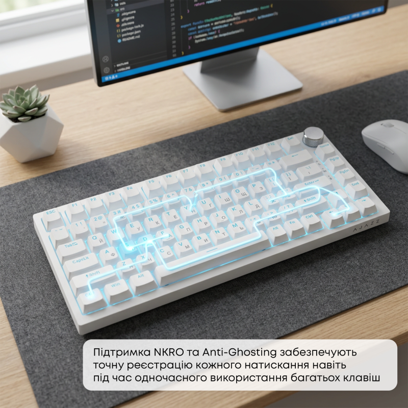 Клавіатура Ajazz AK820 Red Switch White (AK820-RW)