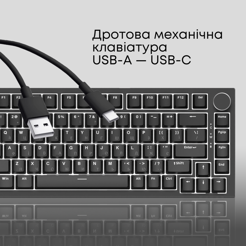 Клавіатура Ajazz AK820 Red Switch Black (AK820-RB)