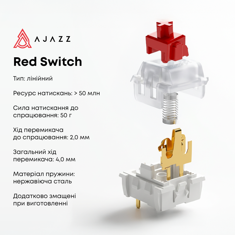 Клавіатура Ajazz AK820 Red Switch Black (AK820-RB)